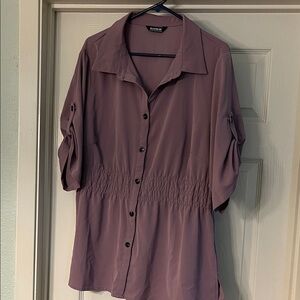BloomChic Dusty Purple Button-Down Shirt